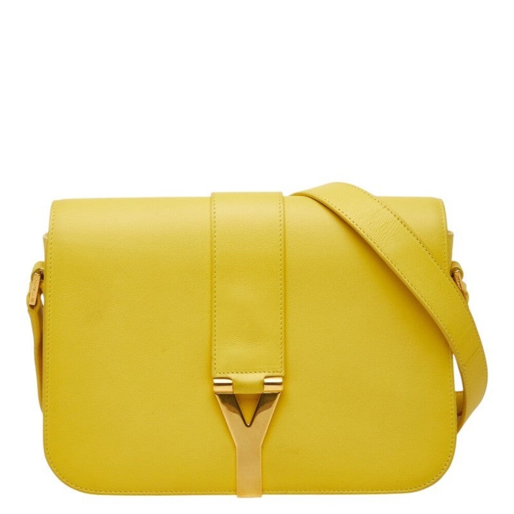 Saint Laurent Leather Y Line Shoulder Bag Yellow
